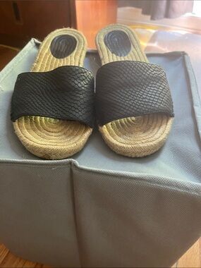UGG Black Textured Slide Sandals